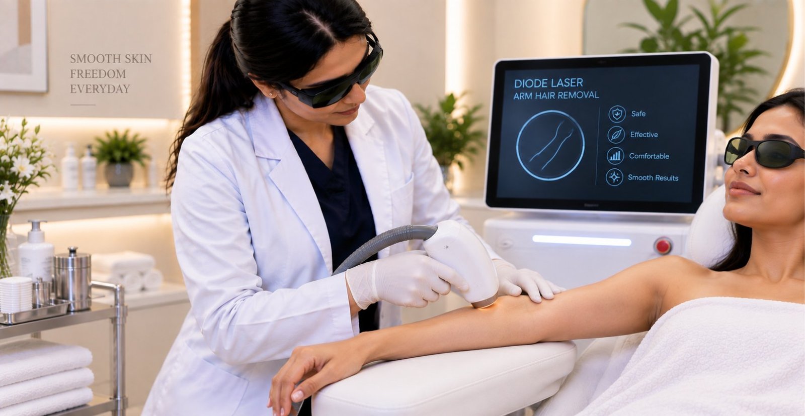Diode laser arm hair removal at Skinline, Kukatpally