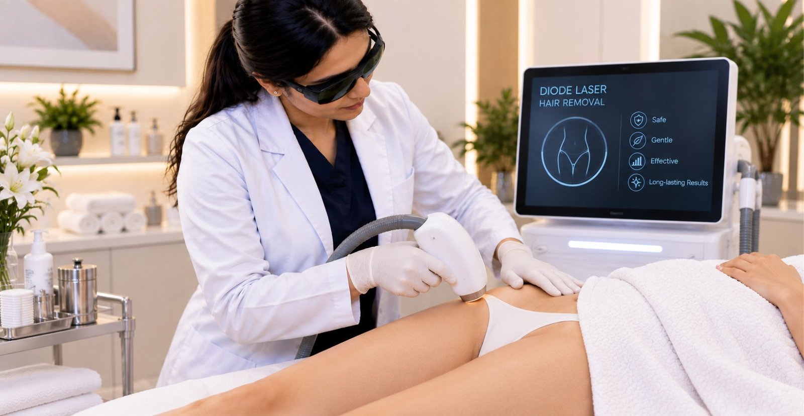 Diode laser bikini hair removal at Skinline, Kukatpally