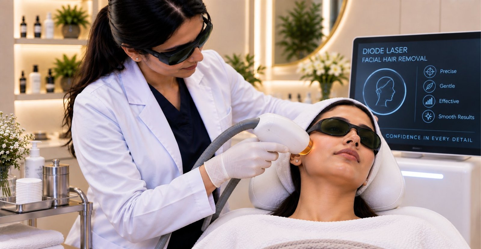 Diode laser facial hair removal at Skinline, Kukatpally