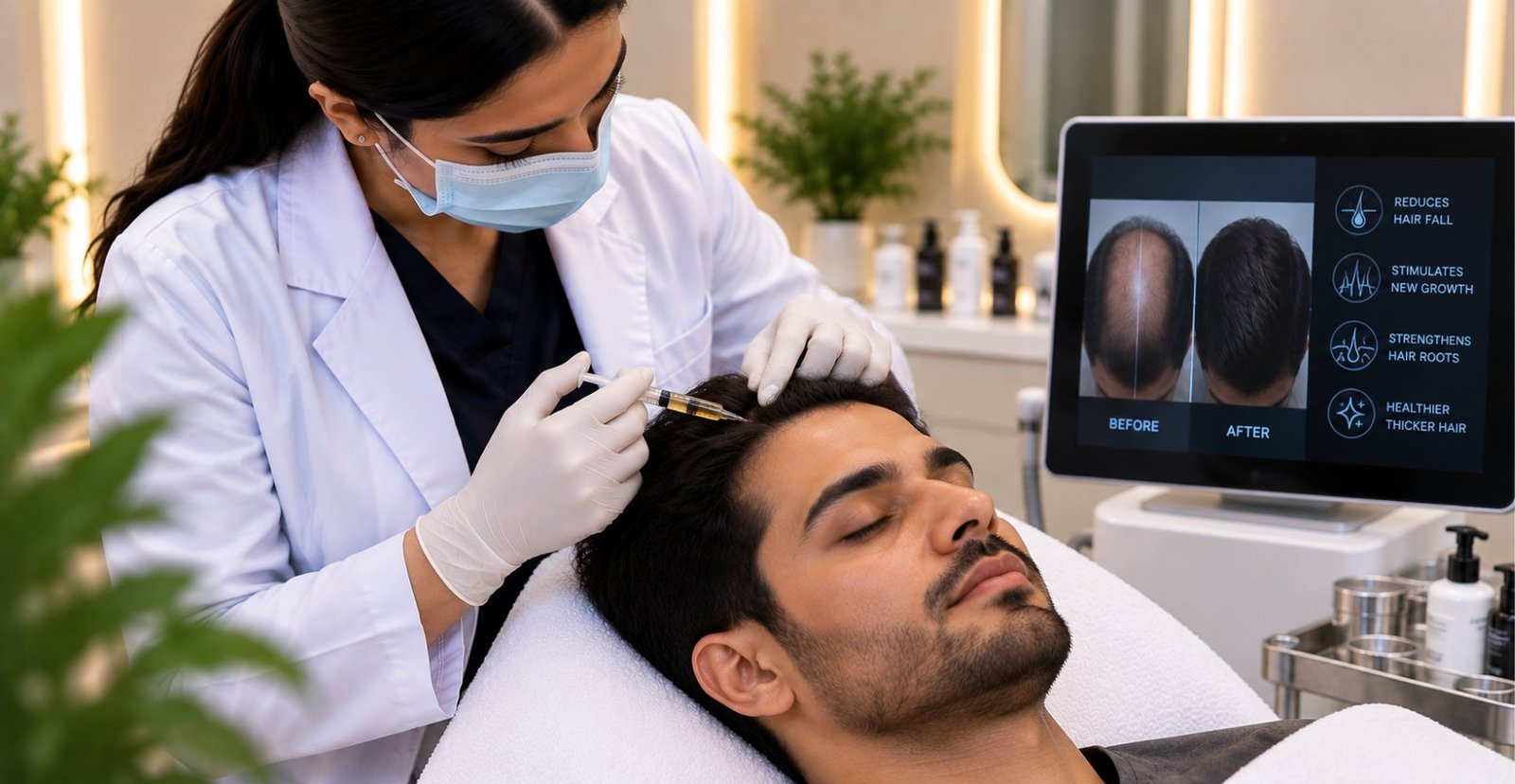 Scalp injection treatment for hair loss at Skinline, Kukatpally
