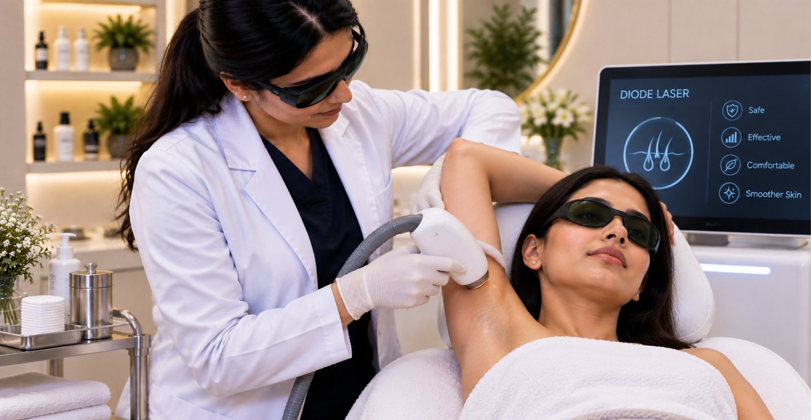 Diode laser underarm hair removal at Skinline, Kukatpally